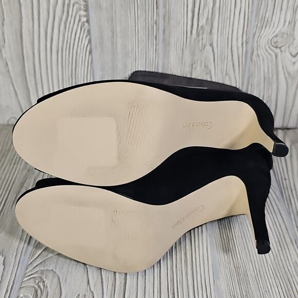 Calin Klein Kaiya Open Toe Suede heeled Ankle Boots Womens Size 6.5 - Picture 8 of 12